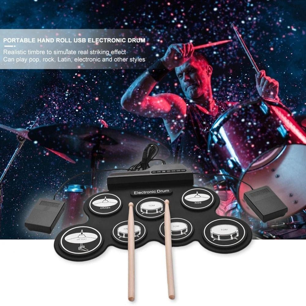 Conjunto De Bateria Eletrônica SUNDANCE 1 Caixa , Com Pedal De Sustentação , Tambor Eletrônico Portátil , Para Iniciante
