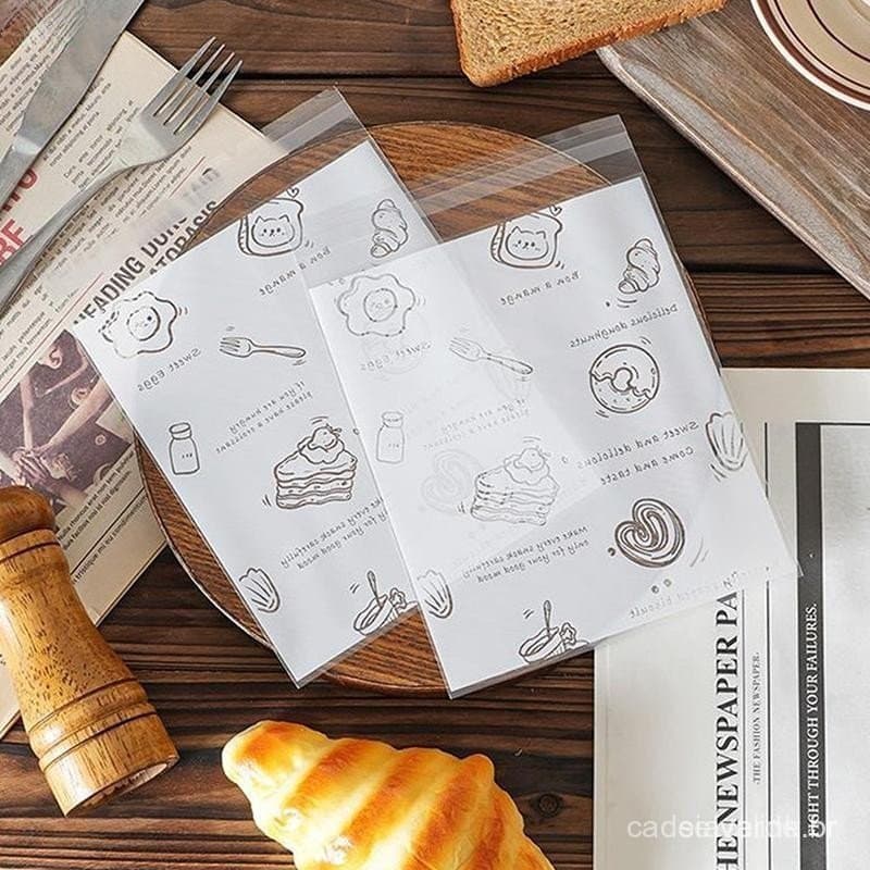 Sacos Plásticos Autoadesivos Do Selo De 50 Pces Para Embalagem Da Padaria , Croissant , Biscoito Artesanal Festa/, Pão E