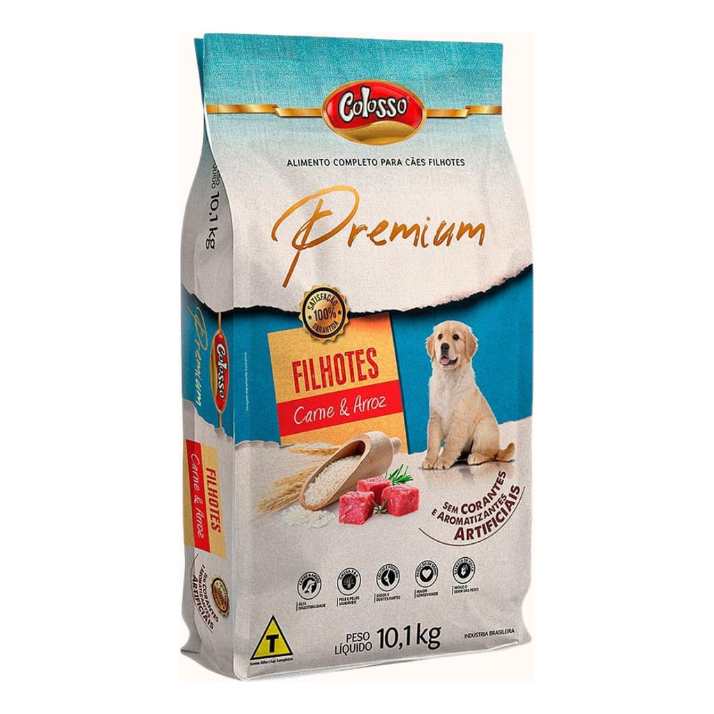 Ração Colosso Premium Para Cães Filhotes Carne 10.1 kg
