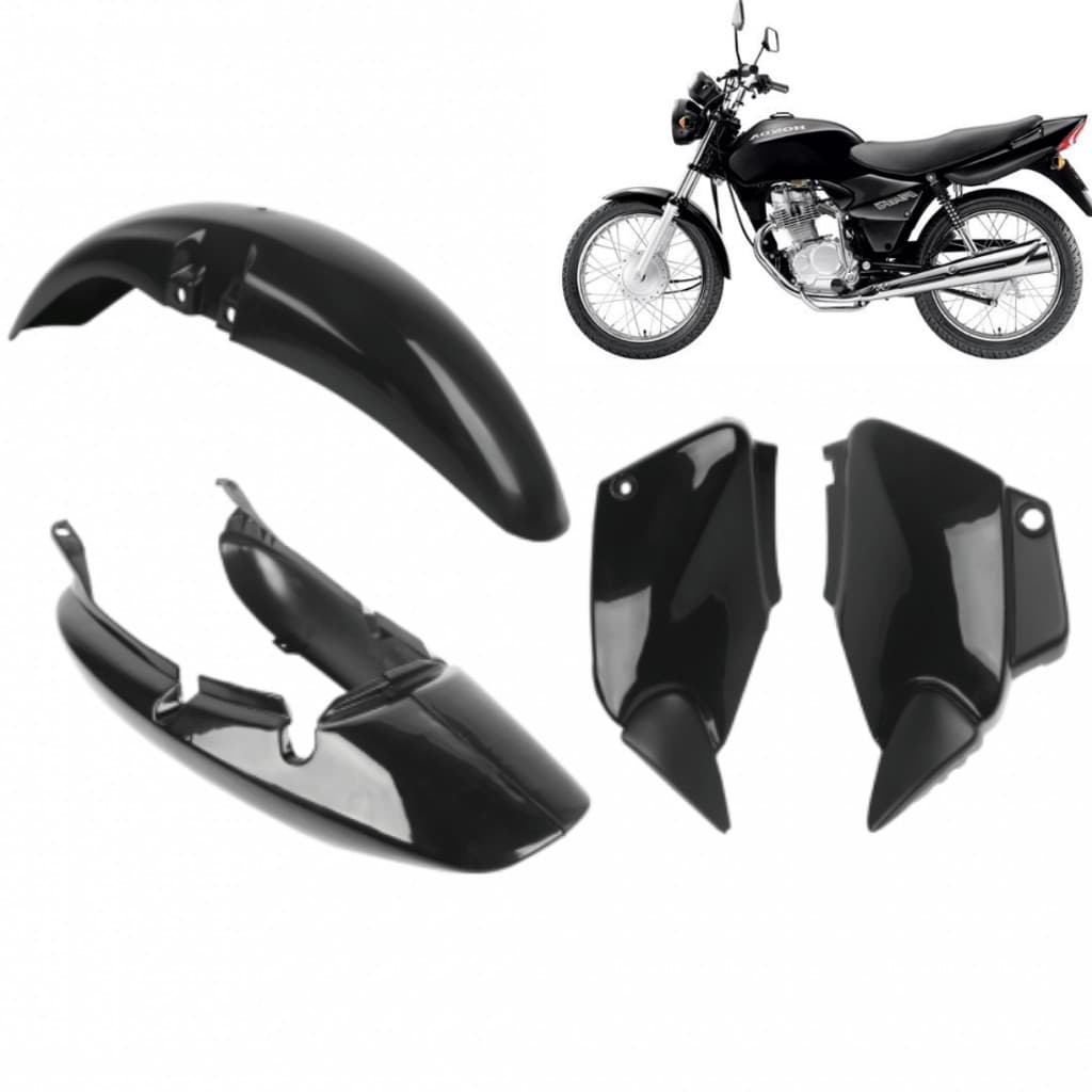 Kit Carenagem Titan 2000 a 2004 Fan125 2005 a 2008 Preto Injetado Rabeta Paralama Tampa Lateral