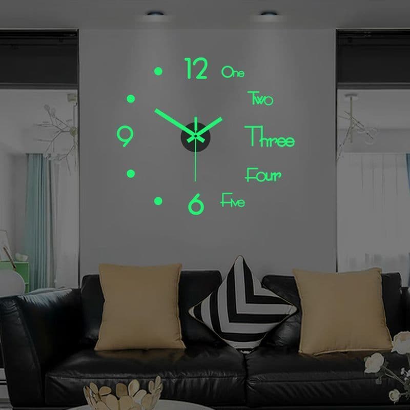 DIY perfurado relógio de parede casa sala estar decoração relógio luminoso moda mudo relógio de parede simples criativo