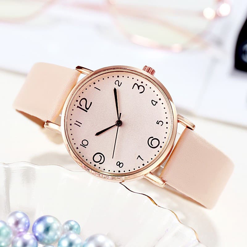 Relógio De Quartzo Com Alça De Couro Casual Feminino