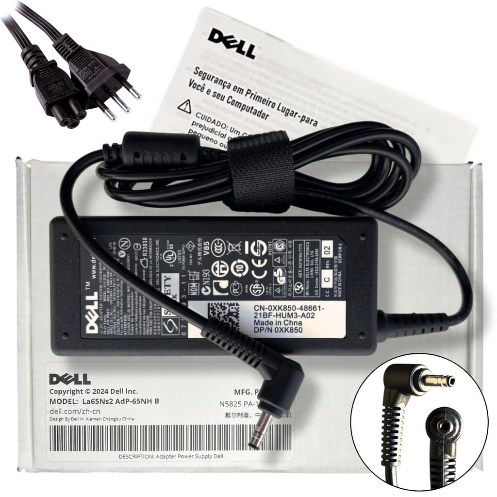 Carregador P/ Ultrabook Dell Vostro 14-5480 P41g 65w Chanfro