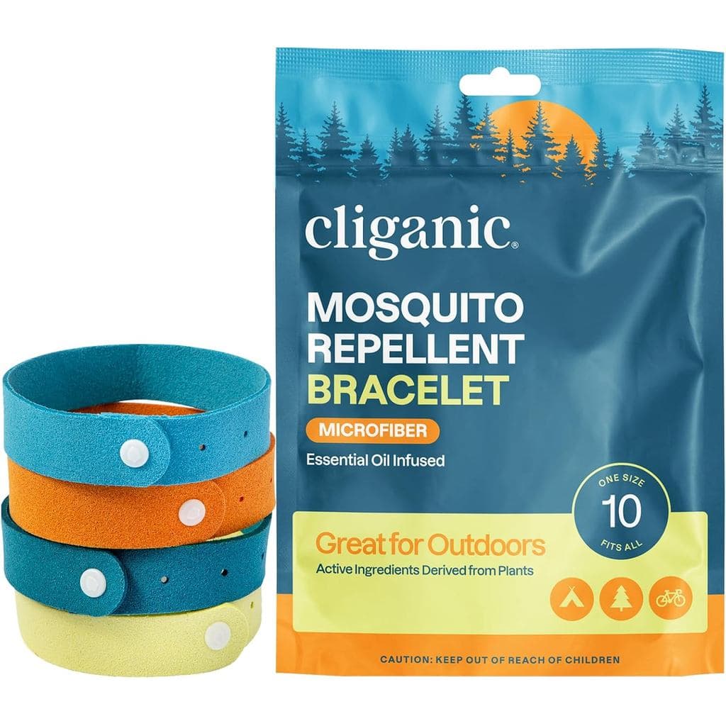 Pulseiras Repelentes de Mosquitos Cliganic de Microfibra (10 Unidades) - para Adultos e Crianças, Pulseiras Sem DEET