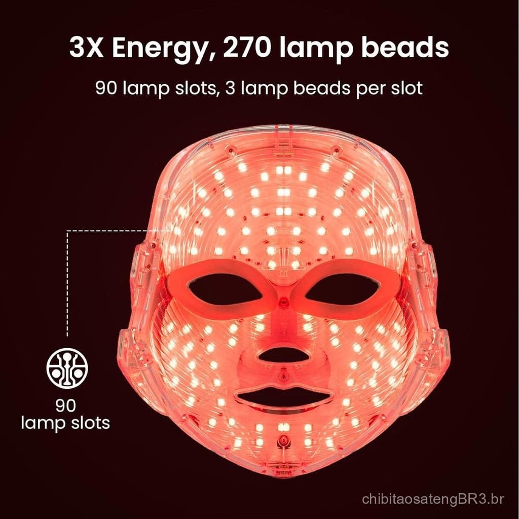 Máscara Facial de Luz Vermelha SUERBEATY, 7 cores de luz vermelha, para cuidados faciais em casa, sem fio, portátil, rec