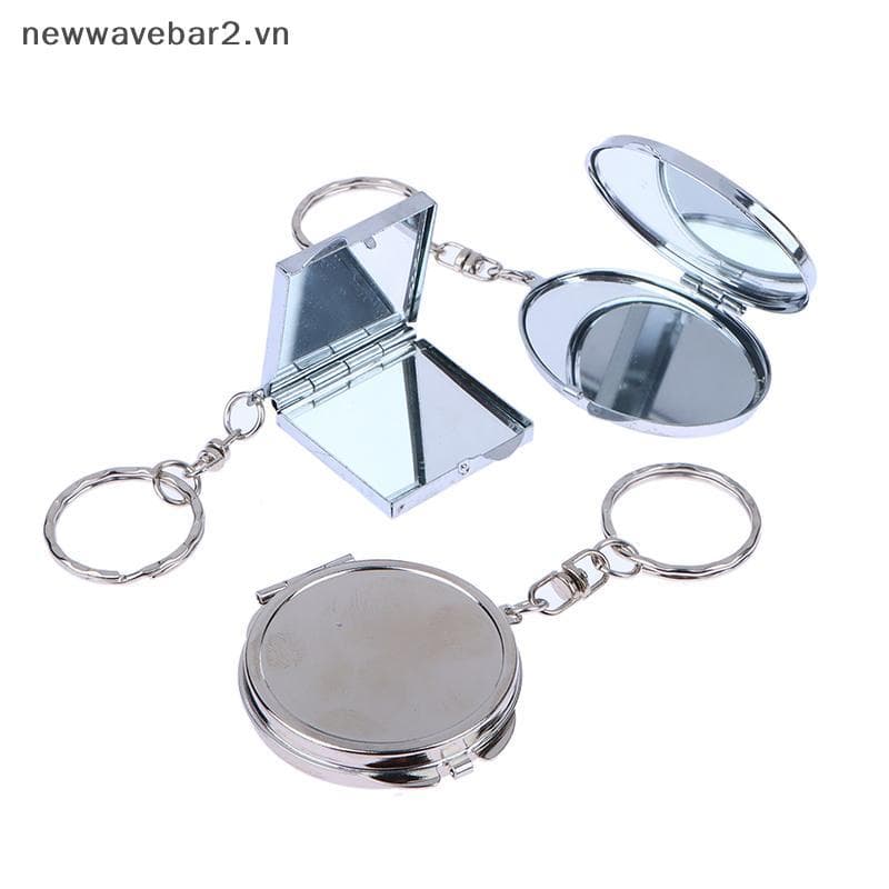 Nobleflying Novo Coração Redondo Oval Formato Quadrado Dupla Face Espelho Cosmético Metal Dobrável Chaveiro Maquiagem Mi