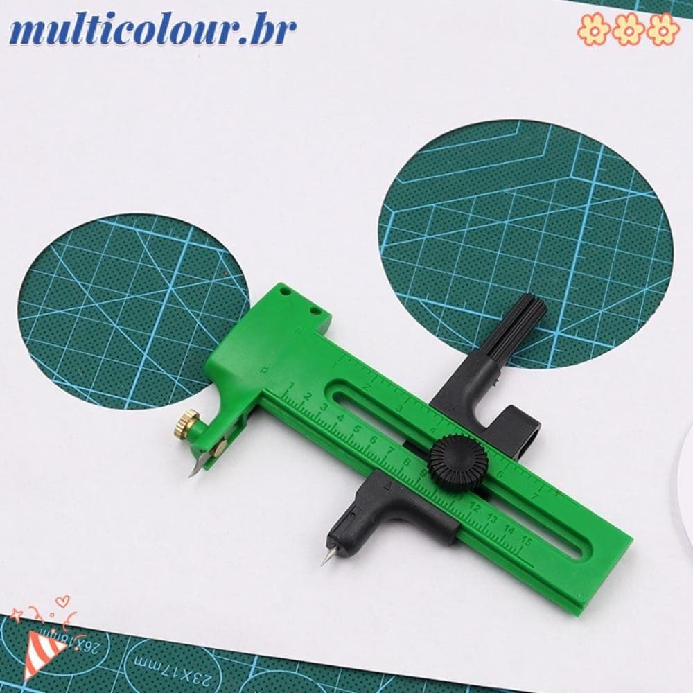 Cortador circular ajustável para fazer cartões de aniversário, 112mm, com mecanismo de catraca.