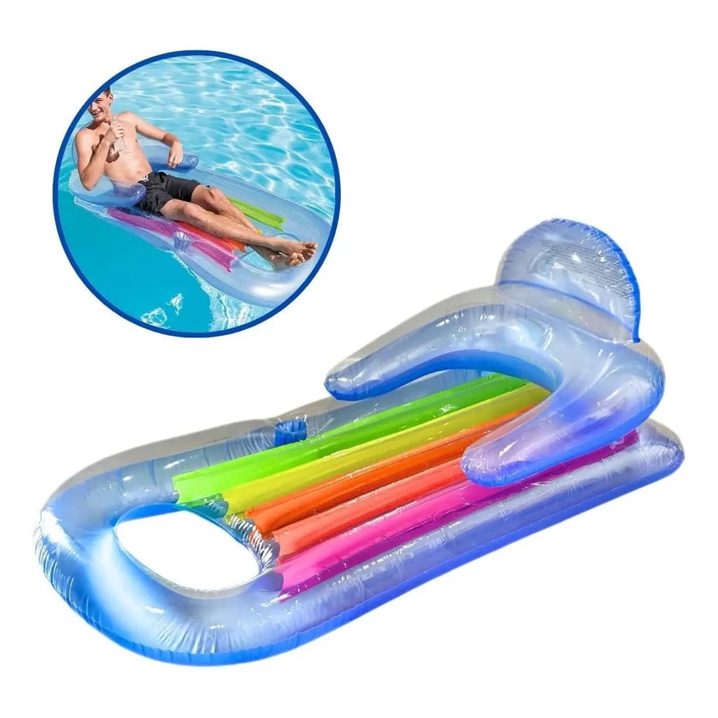 Boia Poltrona Colchao Inflavel Piscina Com Encosto E Porta Copo Importway
