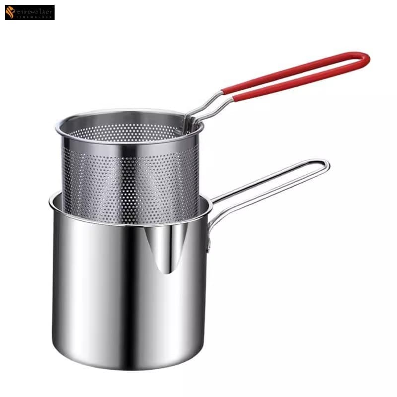 Mini Frigideira De Aço Inoxidável 304-Economia De Óleo Com Tela De Filtro