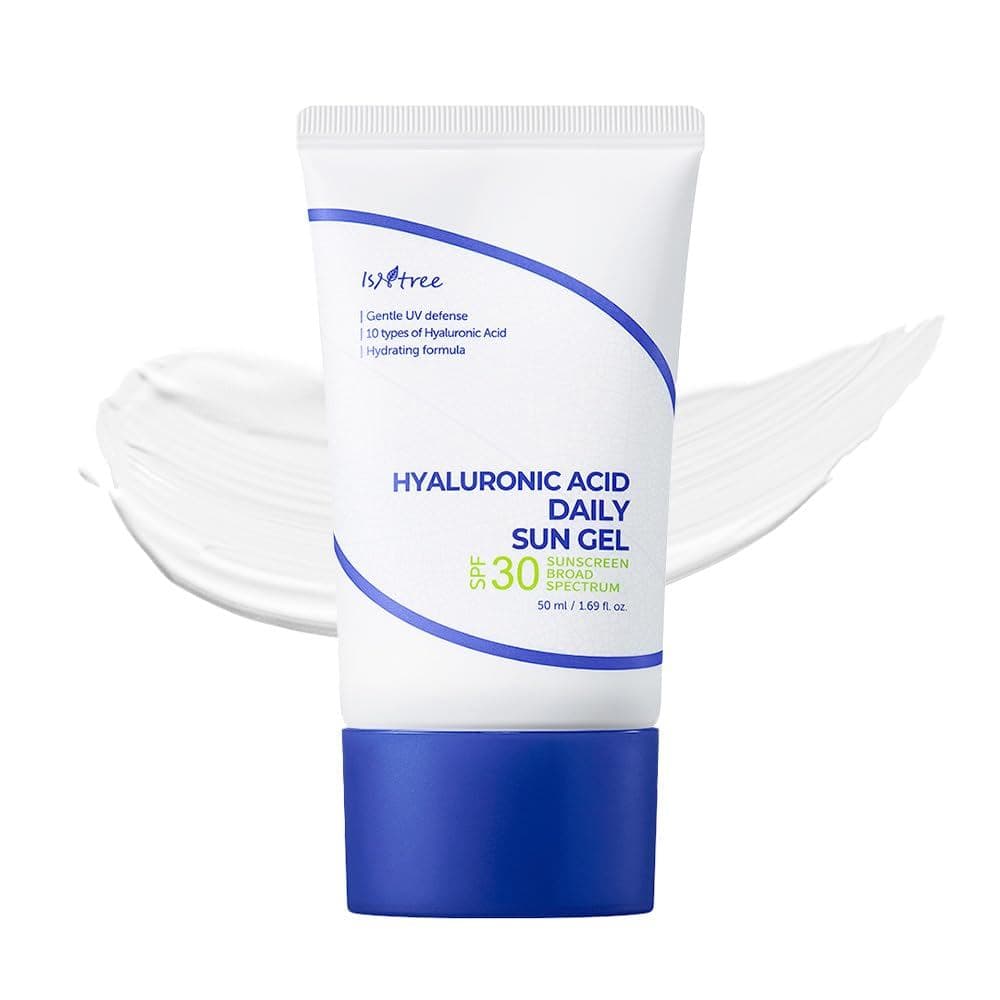ISNTREE Gel Solar Diário com Ácido Hialurônico 50ml, 1.69 fl oz, FPS 30, Cuidados com a Pele Coreanos, Hidratante, Sem R