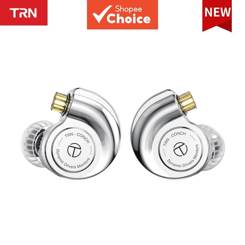 TRN Fones De Ouvido Conch Wired Alto Desempenho DLC Diafragma Dinâmico HiFi Som Monitor Intra-Auricular Filtros De Ajust