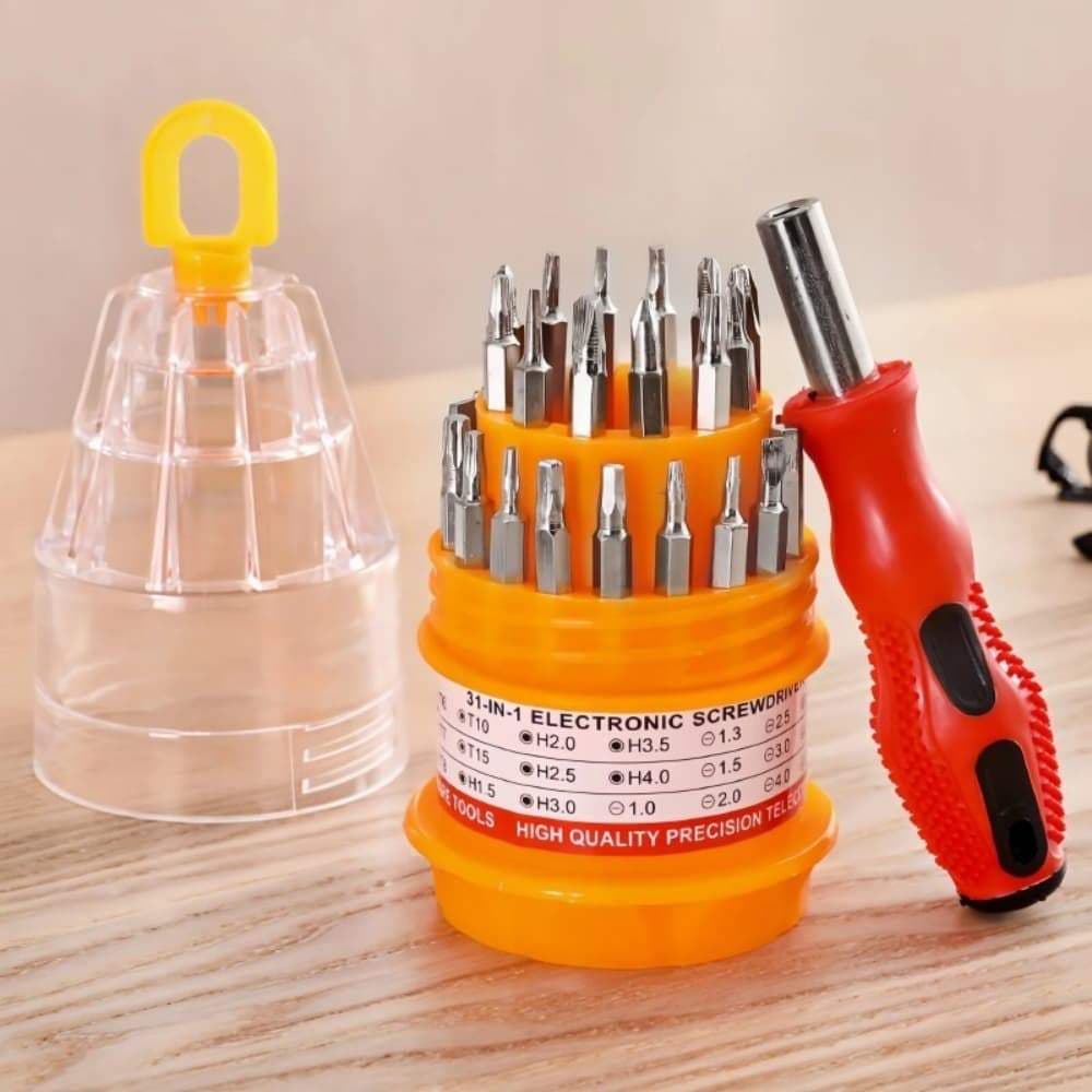 Conjunto de Ferramentas de Precisão 31 Peças Chaves Alen Torx e Fendas