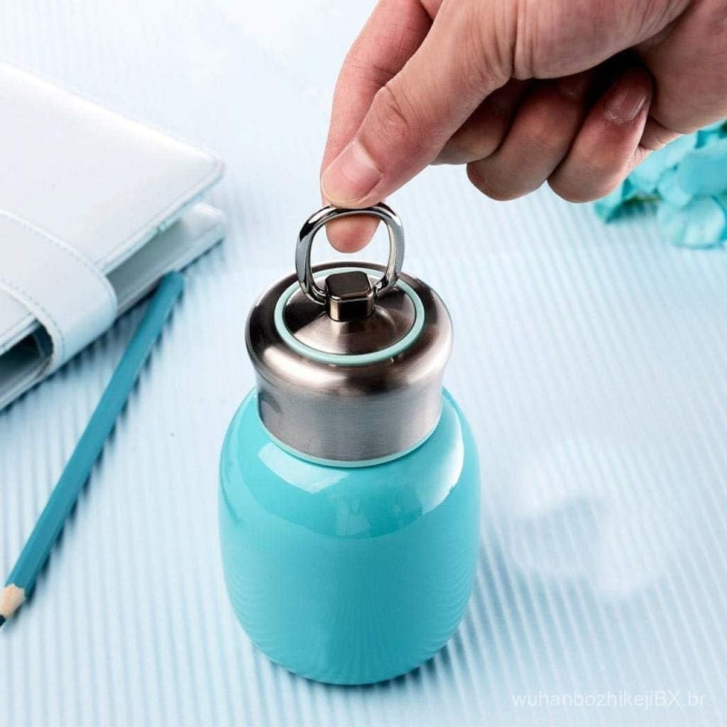 Mini Garrafa de Água de Aço Inoxidável de 7 oz, Pequena Garrafa Térmica Isolada a Vácuo, Copo Esportivo à Prova de Vazam