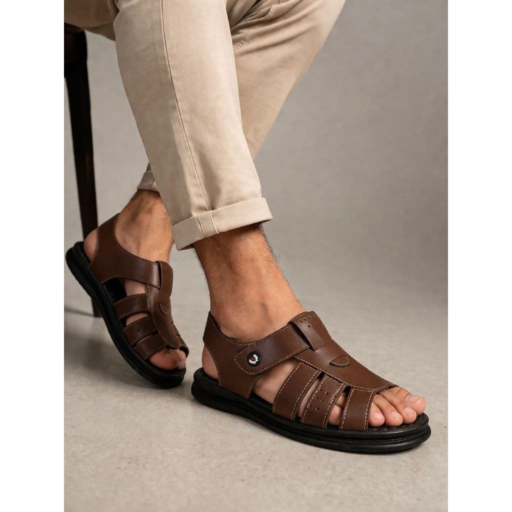 Chinelo Sandalia Ortopédico Anatômico Anti Stress Couro I