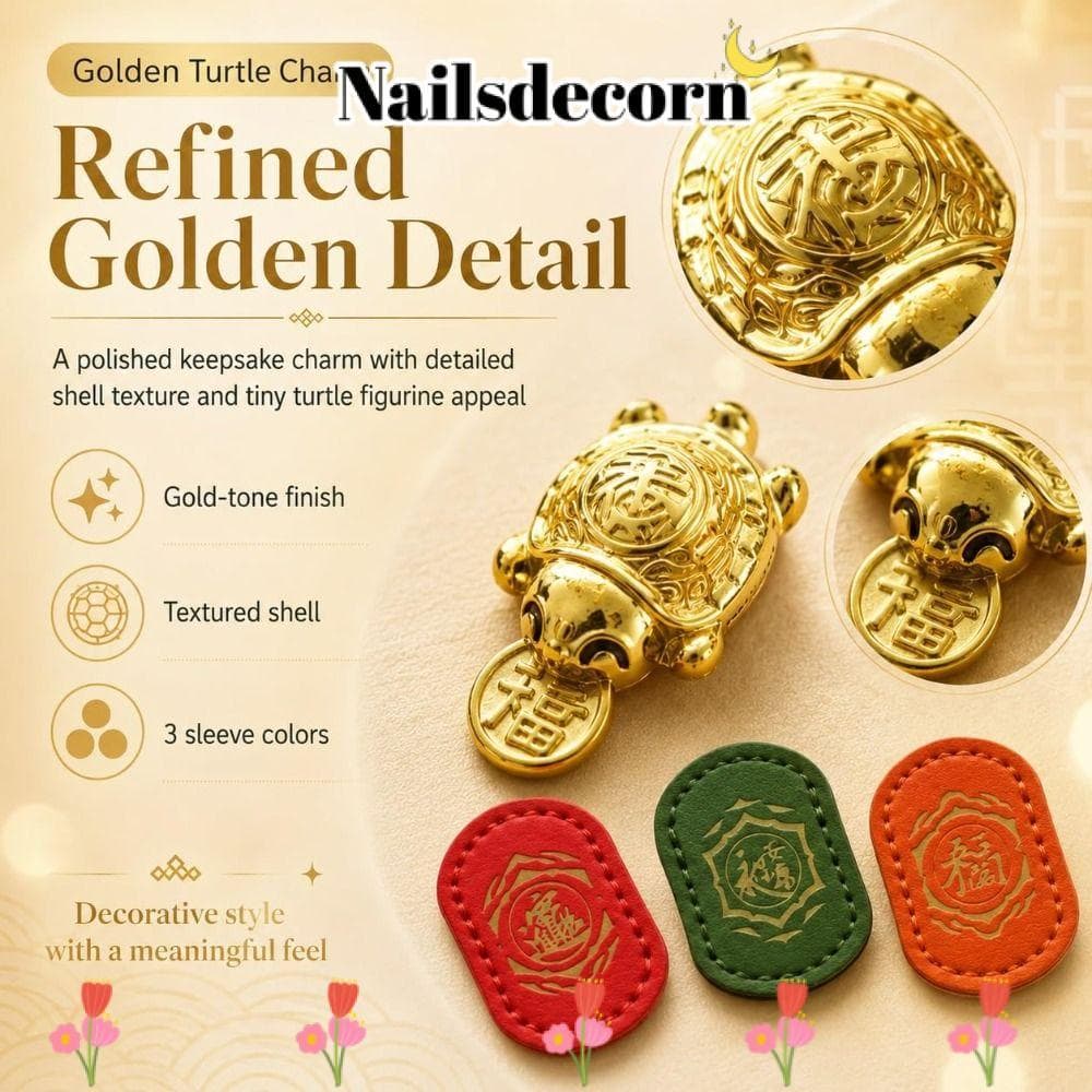 Amuleto De Carteira De Tartaruga Da Sorte NAILS , Dourada Fengshui Para Morder Moedas , Textura Detalhada De Concha