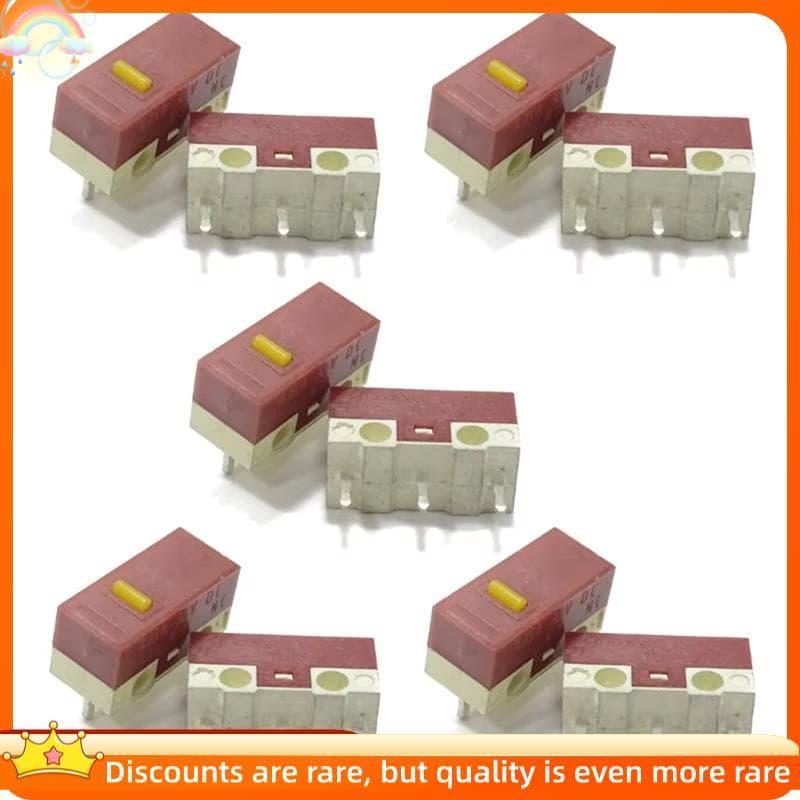 Nobleflyingnovo Ponto Amarelo 10 Peças Micro-Interruptor Botão Muto Interruptores Click 3 Pinos 20M Para Conjunto De Mou