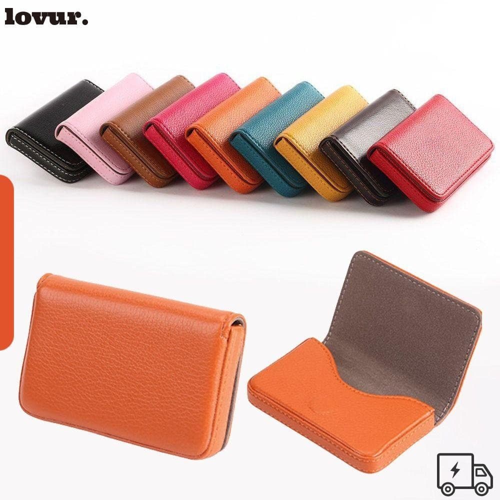 Porta-Cartões De Visita LOVUR , Carteira Estilo Empresário De Grande Capacidade , Moedas De Couro PU Ultrafino