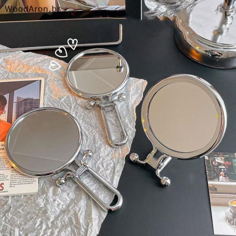 WoodAron 2x/5x/10x Ampliação Espelho Dobrável Portátil Dupla Face 360 ° Rotação Mesa Em Pé Ferramenta De Maquiagem br