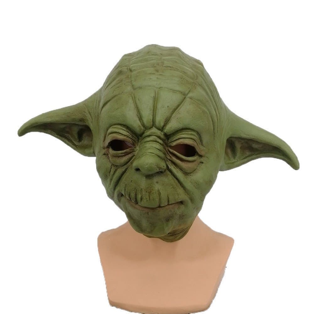 Máscara do Mestre Yoda para Cosplay, Capacete de Látex, Acessórios para Festa de Halloween e Carnaval