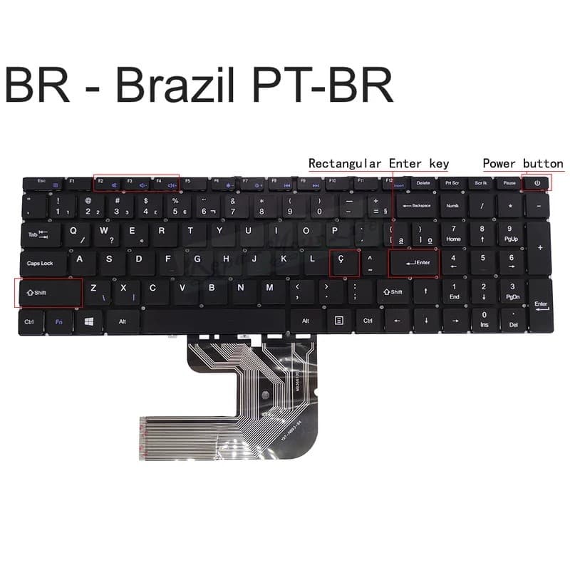 Teclado Francês AZERTY Brasil Dos Eua Para Teclast F15S BMAX X15 Teclados De Notebook Estados Unidos Inglês Brasileiro P