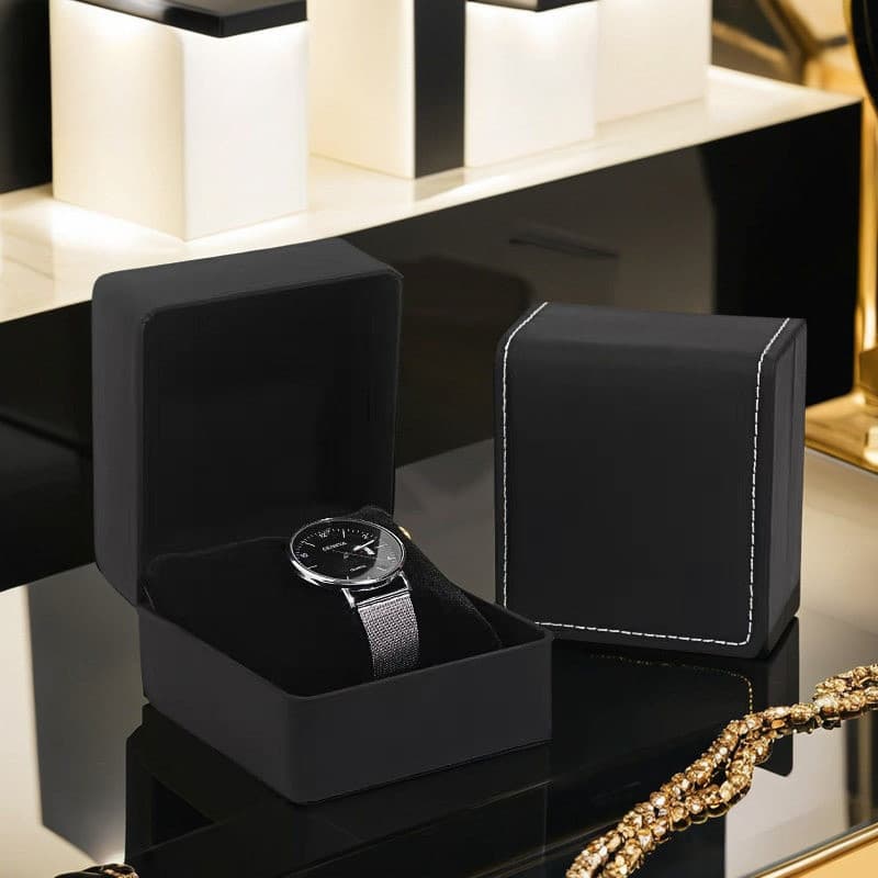 Caixa de relógio Premium caixa de presente preto fosco couro do plutônio High-End caixa de armazenamento de embala