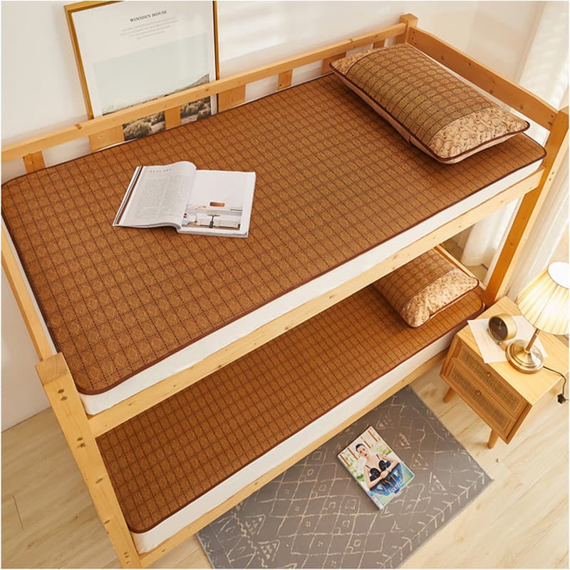 Tapete de vime de verão 1.5m 1.8m Lençol Cama de casal Dormitório doméstico Tapete escolar dobrável