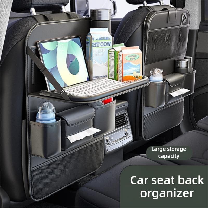 Bolsa de armazenamento multifuncional para carro com mesa dobrável