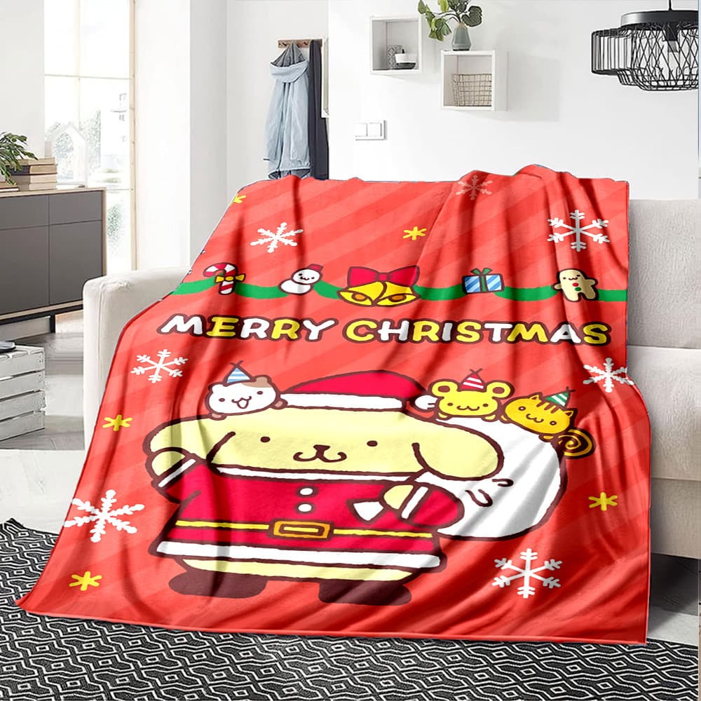 Sanrio PomPomPurin Cobertor Estampado Decoração De Casa Para Quarto Sala De Estar Sofá-Cama De Flanela Macio