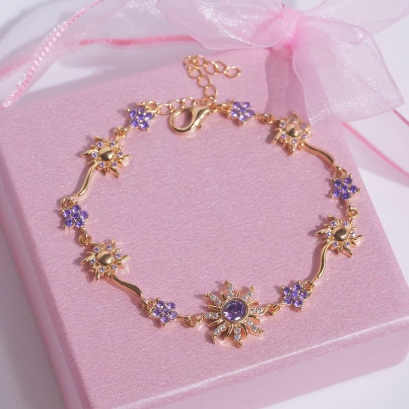 Pulseira De Zircônia Sintética Brilhante Estilo Sol De Girassol , Adequada Para Viagens Femininas E Acessórios De Férias