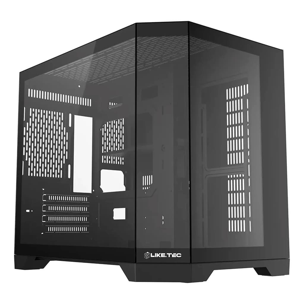 GABINETE GAMER LIKETEC ILUSION DARK, VIDRO TEMPERADO, MID TOWER, PRETO