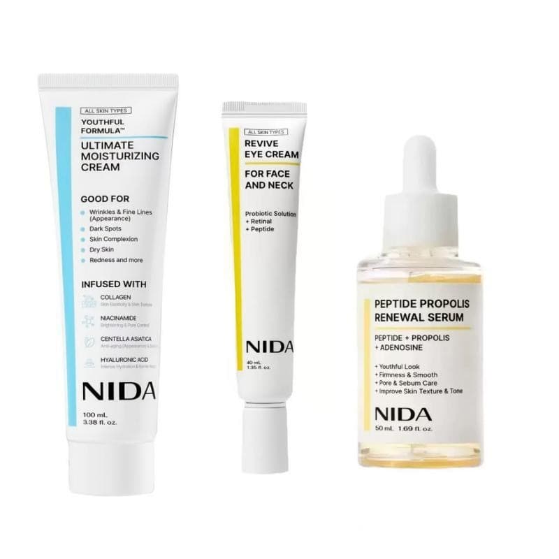 Creme hidratante NIDA, revitaliza a pele dos olhos, sérum facial com peptídeos e própolis, produto hidratante para cuida