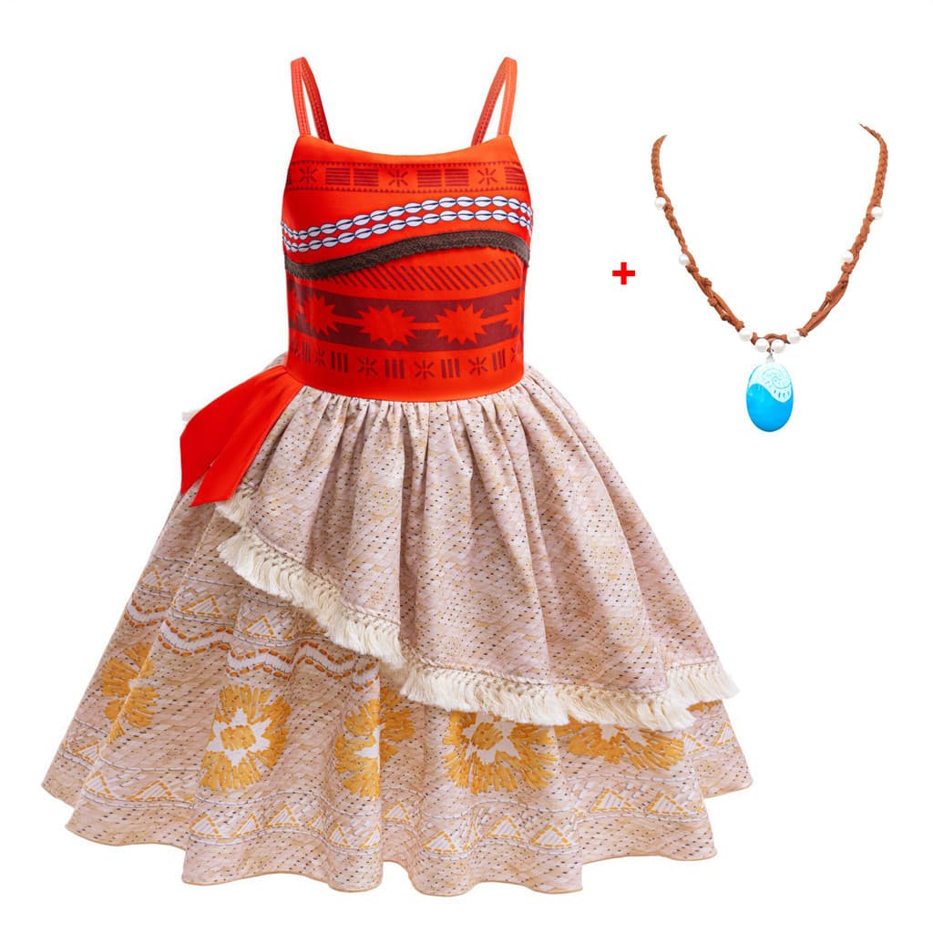 Filme Moana Princesa Vestidos Meninas Vestido De Presente De Festa De Aniversário Com Acessórios