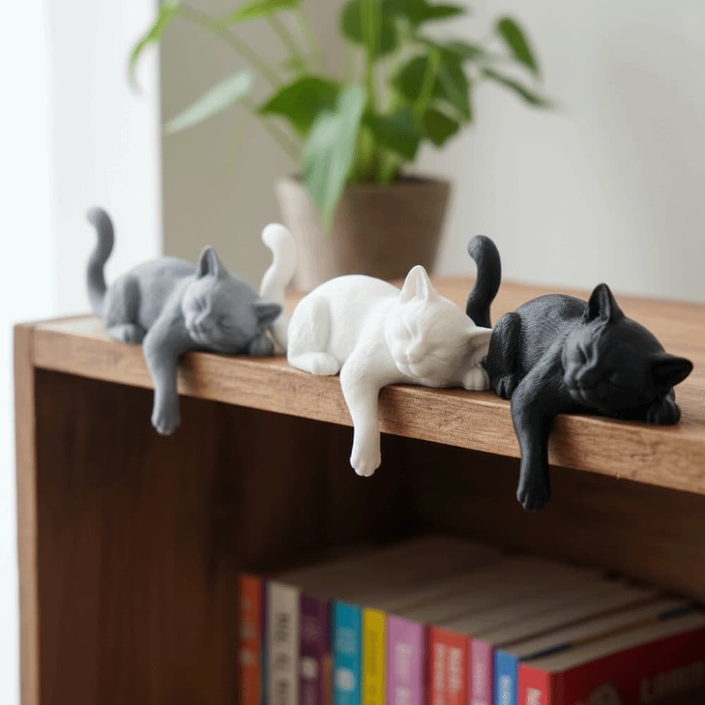 Ornamento de Gato Dormindo, Decorações de Mesa de Gato Fofas e Engraçadas, Estátuas Artesanais Criativas