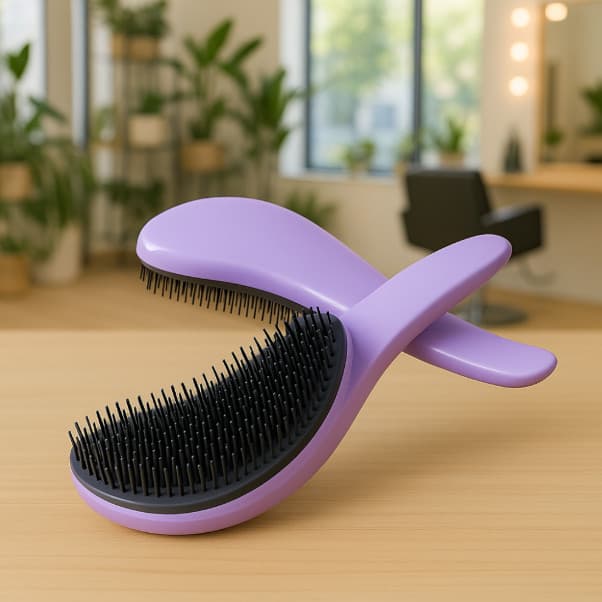 Desembaraçadora Cabelo Escova Mágica Lilás Uso Seco Molhado Profissional
