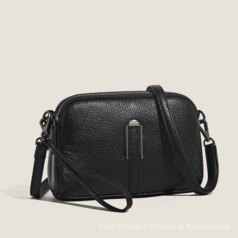 Bolsa Transversal Feminina de Poliéster com Zíper para Passeio e Uso Diário