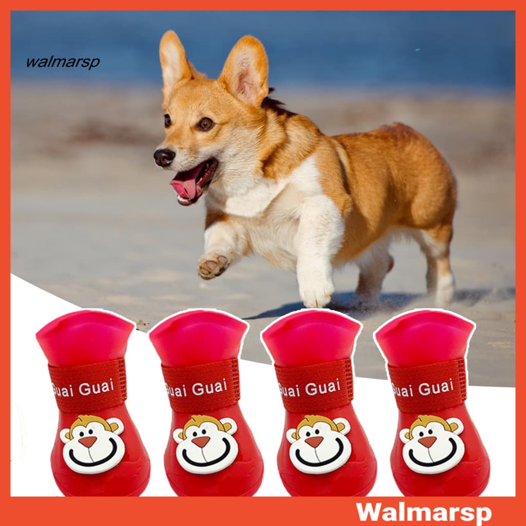 [WMP] 4 Unidades De Sapatos De Silicone Para Animais De Estimação Sem Deformação