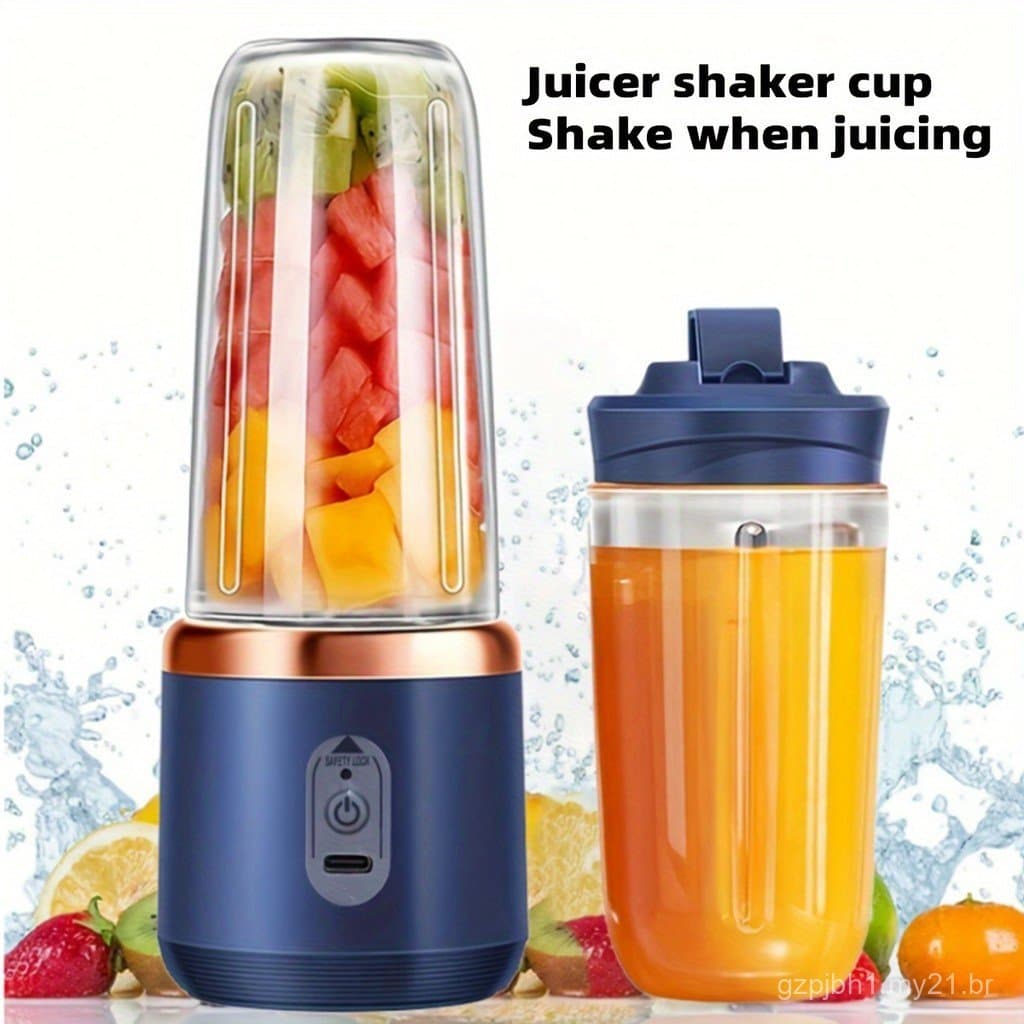 Liquidificador Elétrico Portátil Sem Fio de 1400ml, Copo Liquidificador, Mixer, Mini Liquidificador com Carregamento TYP