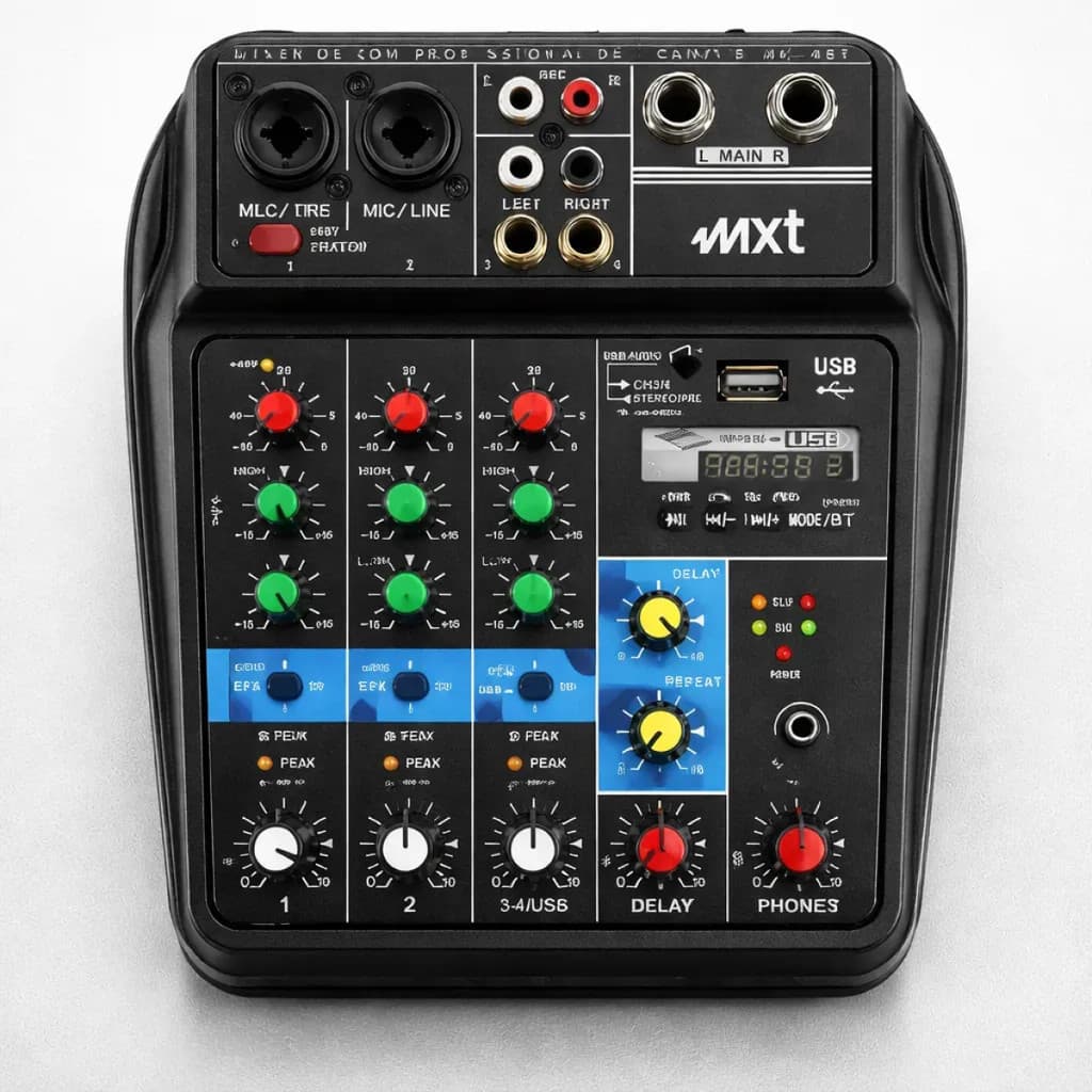 Mesa de Som BT Mxt 4 Canais Com Efeitos Mx-4bt Com Mixer