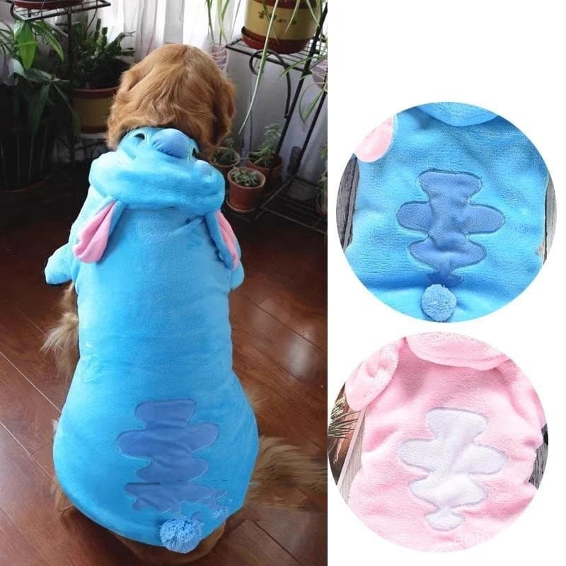 Bonito Samoyed Roupas Para Cães Inverno Azul Rosa Animal De Estimação Grande Traje Gato Casaco Quente Pijamas XS 7L Roup