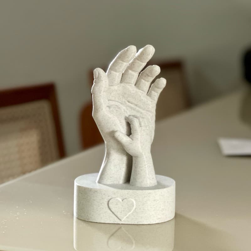 Decoraçao Dia Dos Pais Escultura Decorativa Mão Pai e Filhos modelo Premium