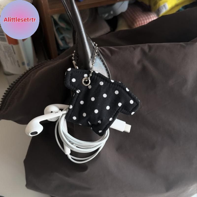 Tlesettrtr INS Trendy Y2K Bolsa De Armazenamento De Fone De Ouvido Em Forma De Roupas Portátil Pequeno Organizador De Ca