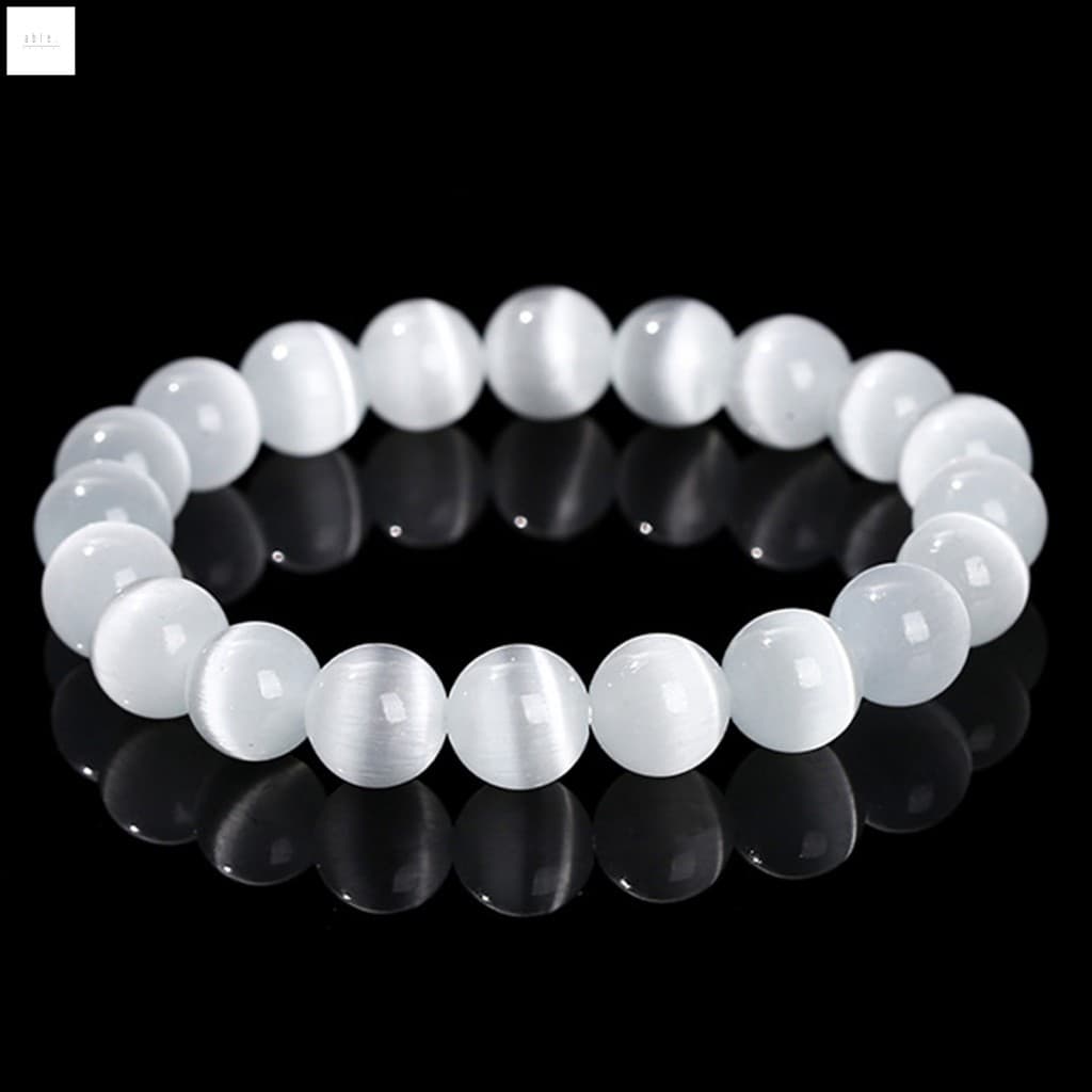 Pulseira Elástica De Pedra Com Olhos De Gato – Joias De Corrente Da Moda Para Presente De Aniversário