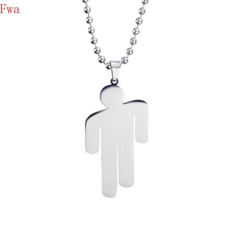Fwa Trendy Aço Inoxidável Cantor Pingente Colar Longa Corrente Joias Mens Woêmen