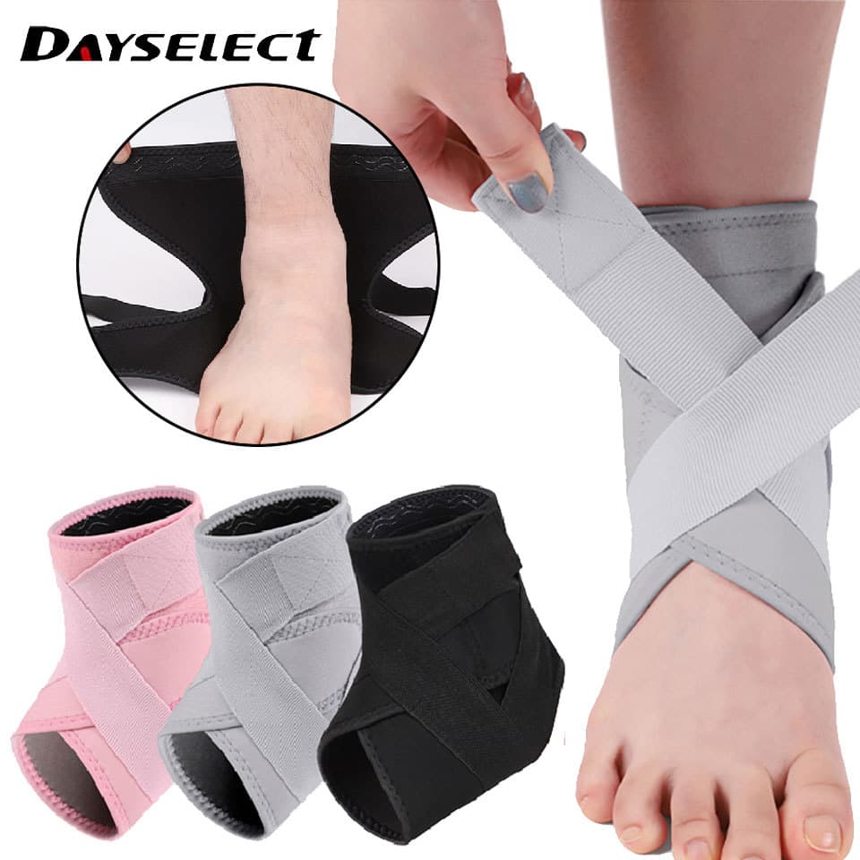 DAYSELECT 1 Peça De Proteção Esportiva Antiderrapante Anti Entorses Compressão Fitness Suporte Ajustável Para Tornozelo
