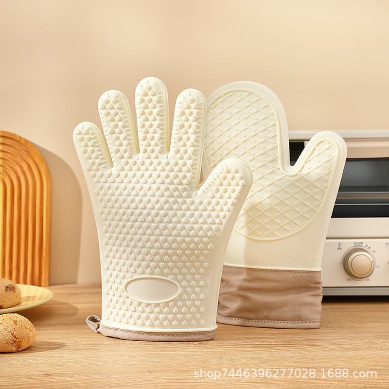 Luvas De Silicone Resistentes Ao Calor , Espessadas Com Isolamento Térmico E