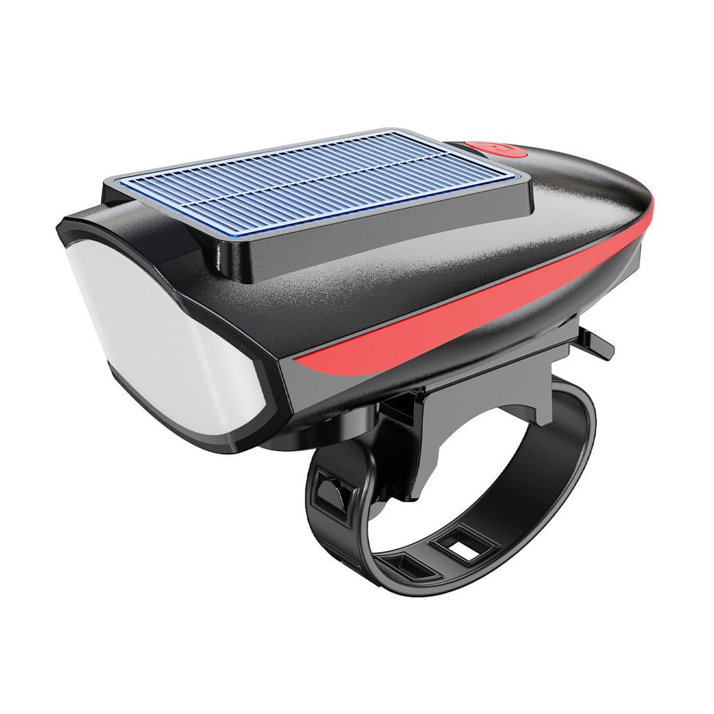 Carregamento Solar bicicleta farol chifre luz Mountain Bike noite equitação iluminação carregamento USB ao ar livre