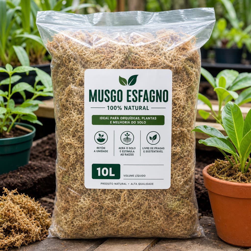 10 Litros Musgo Esfagno Orgânico Substrato Orquídeas Sphagnum