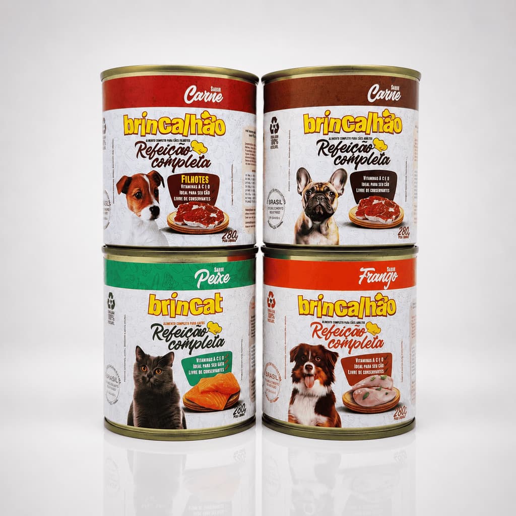 Kit Ração Úmida Lata Cachorros Gatos Special Pets Patê Petisco Premium Carne Frango Nutritivo Macio