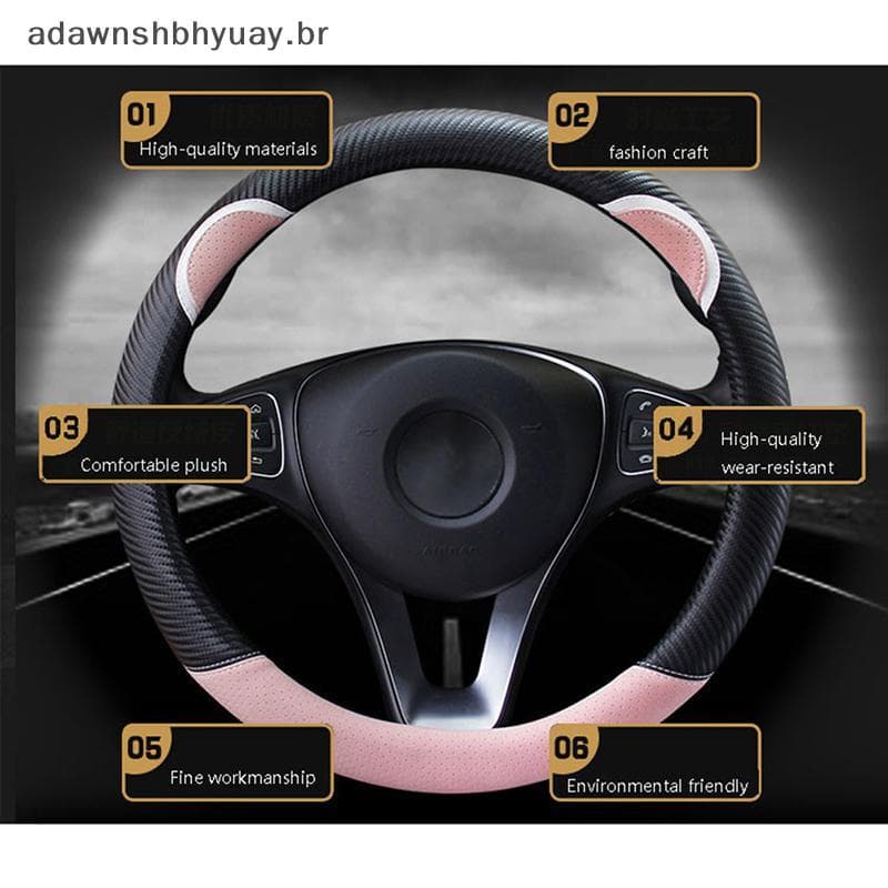 Adawnshubiuay 38cm Elástico Quente Antiderrapante Capa De Volante De Carro 15 " De Pelúcia Pequeno Monstro Estilo Acessó