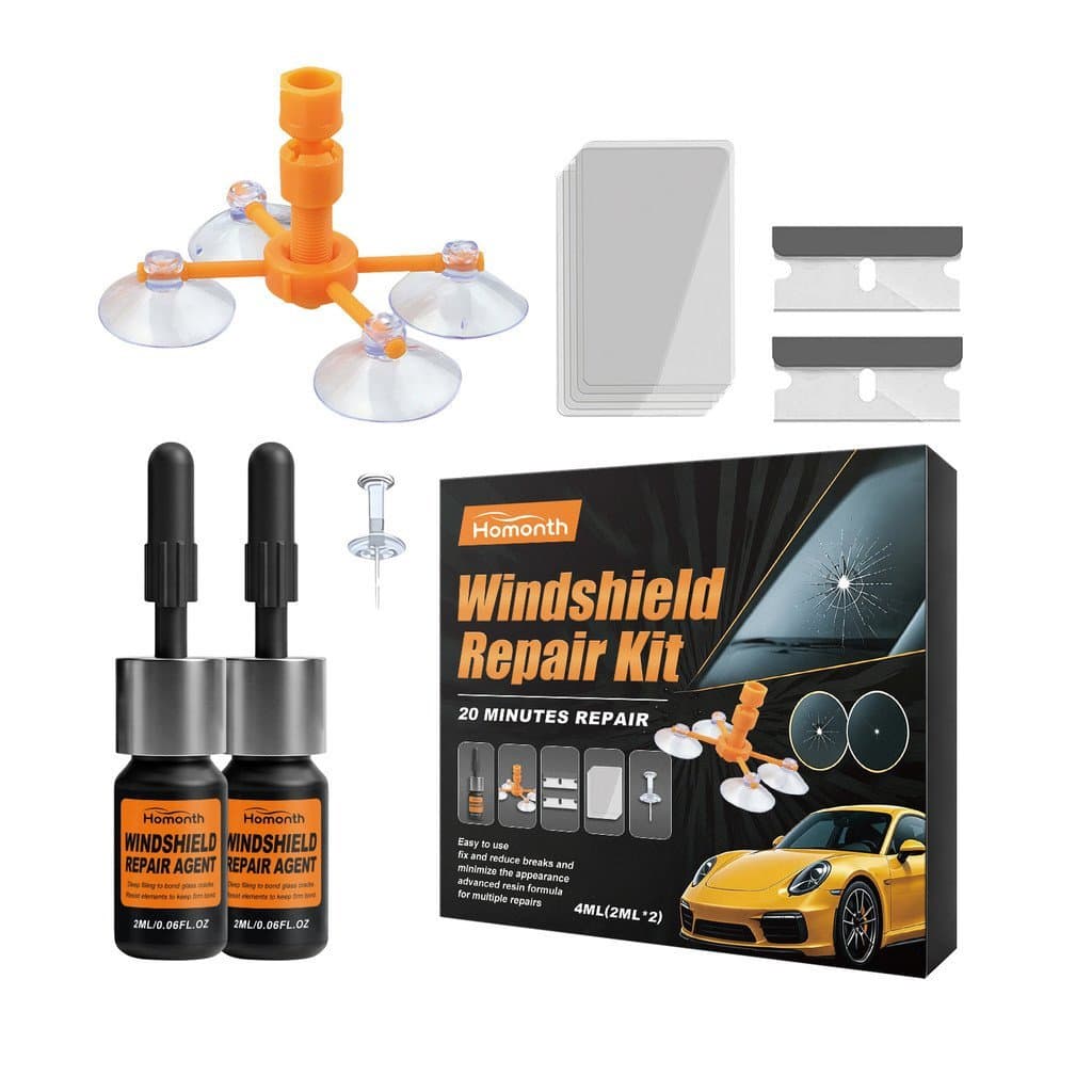 Kit de Reparação de Para-brisa Homonth, Conjunto de Resina Reparação de Fissuras em Vidros Automotivos, Ferramentas